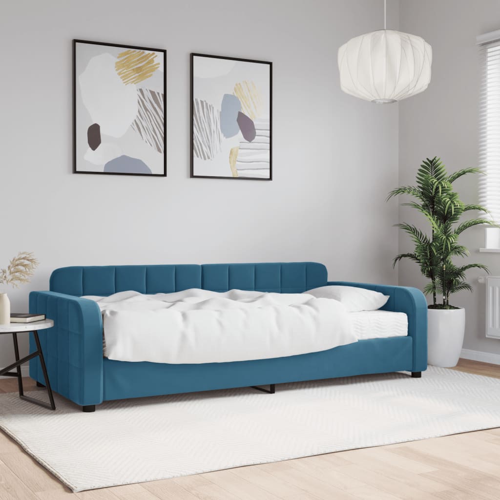 Letto Da Giorno In Velluto Blu