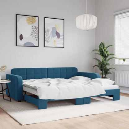 Letto Da Giorno In Velluto Blu