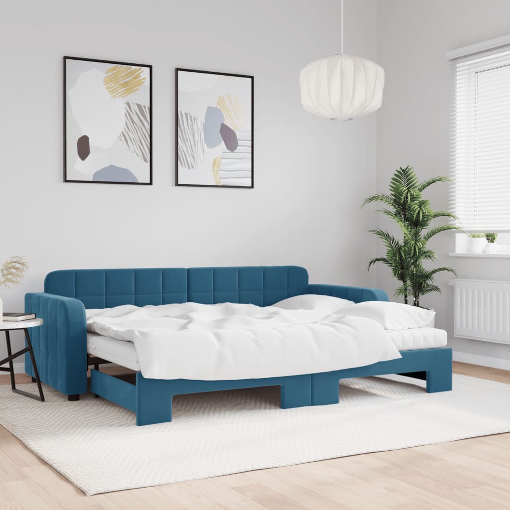 Letto Da Giorno In Velluto Blu