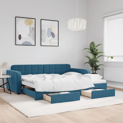 Letto Da Giorno In Velluto Blu