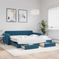 Letto Da Giorno In Velluto Blu