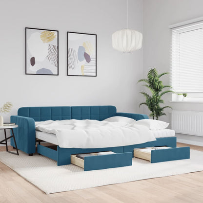 Letto Da Giorno In Velluto Blu