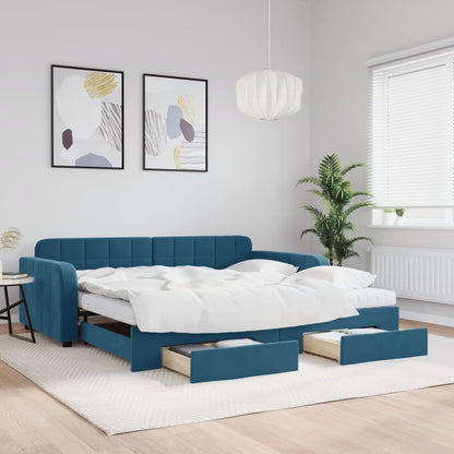 Letto Da Giorno In Velluto Blu