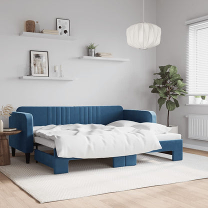 Divano Letto Estraibile Con Cassetti In Velluto Blu