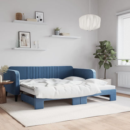 Divano Letto Estraibile Con Cassetti In Velluto Blu
