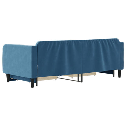 Divano Letto Estraibile Con Cassetti In Velluto Blu