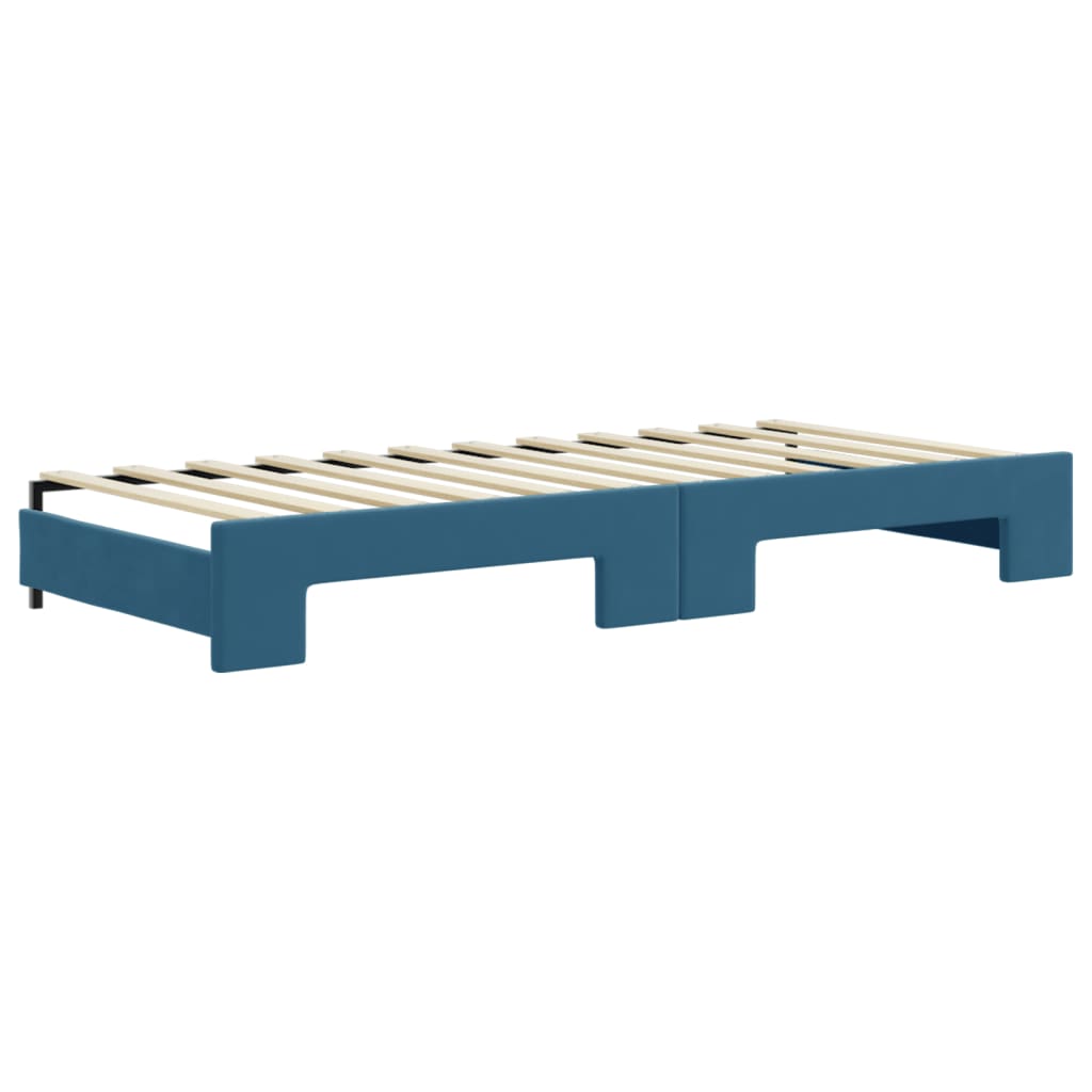 Divano Letto Estraibile Con Cassetti In Velluto Blu
