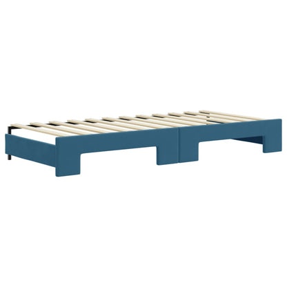 Divano Letto Estraibile Con Cassetti In Velluto Blu