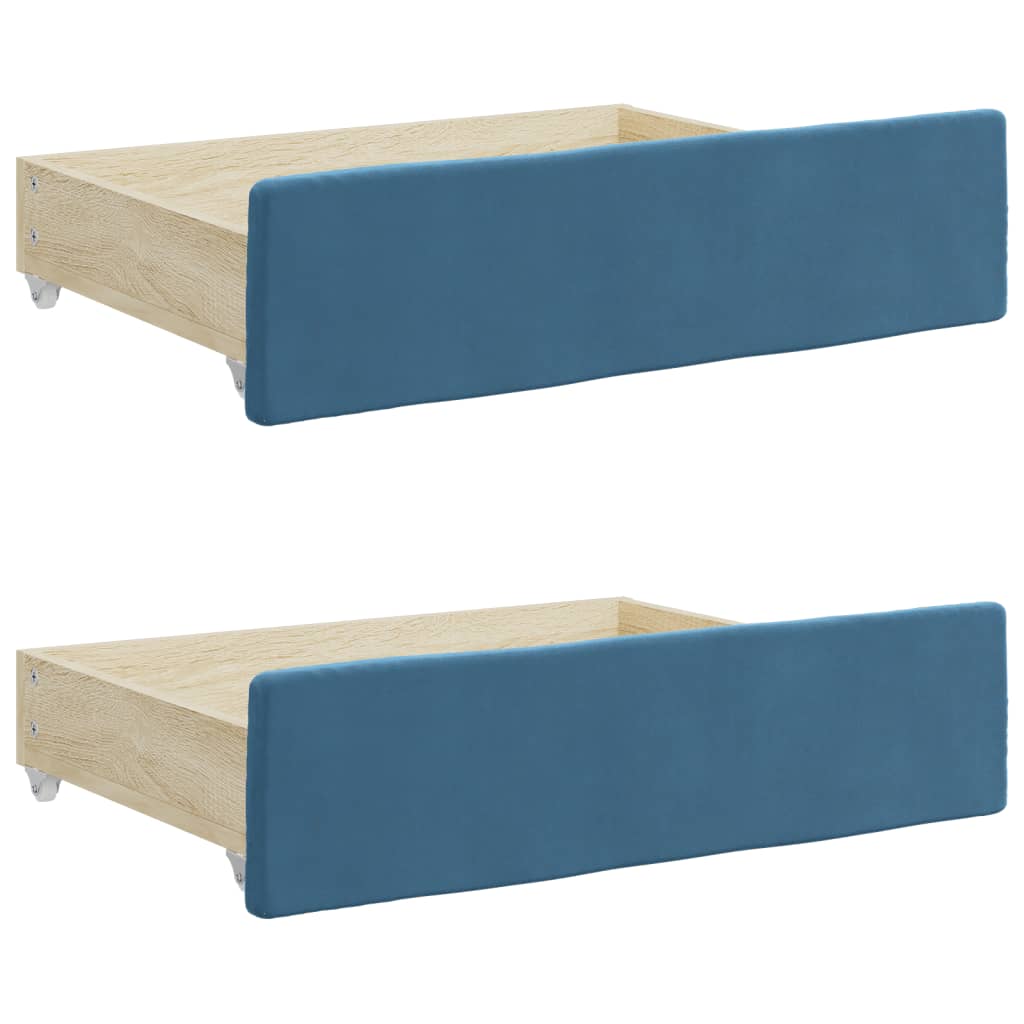 Divano Letto Estraibile Con Cassetti In Velluto Blu