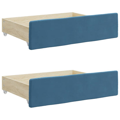 Divano Letto Estraibile Con Cassetti In Velluto Blu