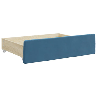 Divano Letto Estraibile Con Cassetti In Velluto Blu