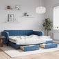 Divano Letto Estraibile Con Cassetti In Velluto Blu