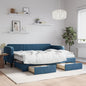 Divano Letto Estraibile Con Cassetti In Velluto Blu