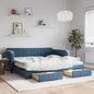 Divano Letto Estraibile Con Cassetti In Velluto Blu