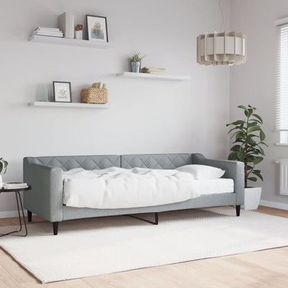 Divano Letto Estraibile Cassetti 80X200Cm Tessuto Grigio Chiaro