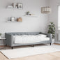 Divano Letto Estraibile Cassetti 80X200Cm Tessuto Grigio Chiaro