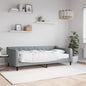 Divano Letto Estraibile Cassetti 80X200Cm Tessuto Grigio Chiaro