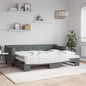 Divano Letto Estraibile Cassetti 90X200Cm Tessuto Grigio Scuro