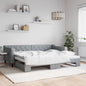 Divano Letto Estraibile Cassetti 80X200Cm Tessuto Grigio Chiaro