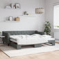 Divano Letto Estraibile Cassetti 90X200Cm Tessuto Grigio Scuro
