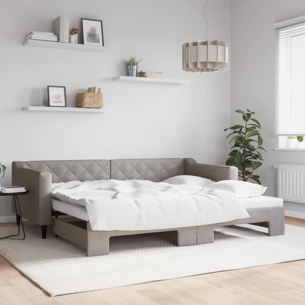 Divano Letto Con Letto Estraibile Tortora In Tessuto Talpa