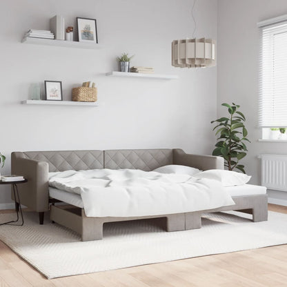 Divano Letto Con Letto Estraibile Tortora In Tessuto Talpa