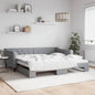 Divano Letto Estraibile Cassetti 80X200Cm Tessuto Grigio Chiaro