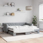 Divano Letto Estraibile Cassetti 80X200Cm Tessuto Grigio Chiaro
