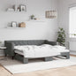 Divano Letto Estraibile Cassetti 90X200Cm Tessuto Grigio Scuro