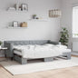 Divano Letto Estraibile Cassetti 80X200Cm Tessuto Grigio Chiaro