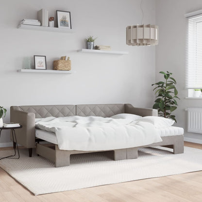 Divano Letto Con Letto Estraibile Tortora In Tessuto Talpa