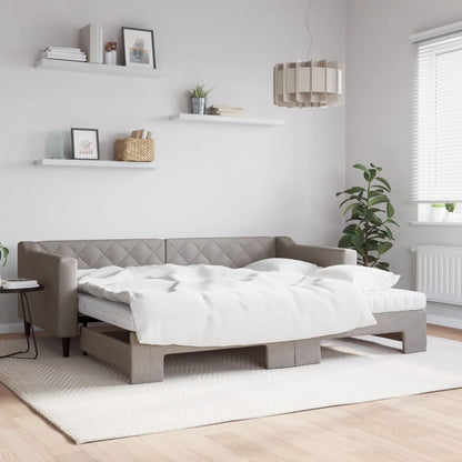Divano Letto Con Letto Estraibile Tortora In Tessuto Talpa