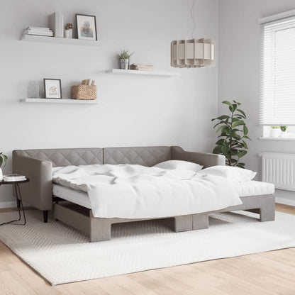 Divano Letto Con Letto Estraibile Tortora In Tessuto Talpa