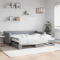 Divano Letto Estraibile Cassetti 80X200Cm Tessuto Grigio Chiaro
