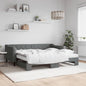 Divano Letto Estraibile Cassetti 90X200Cm Tessuto Grigio Scuro