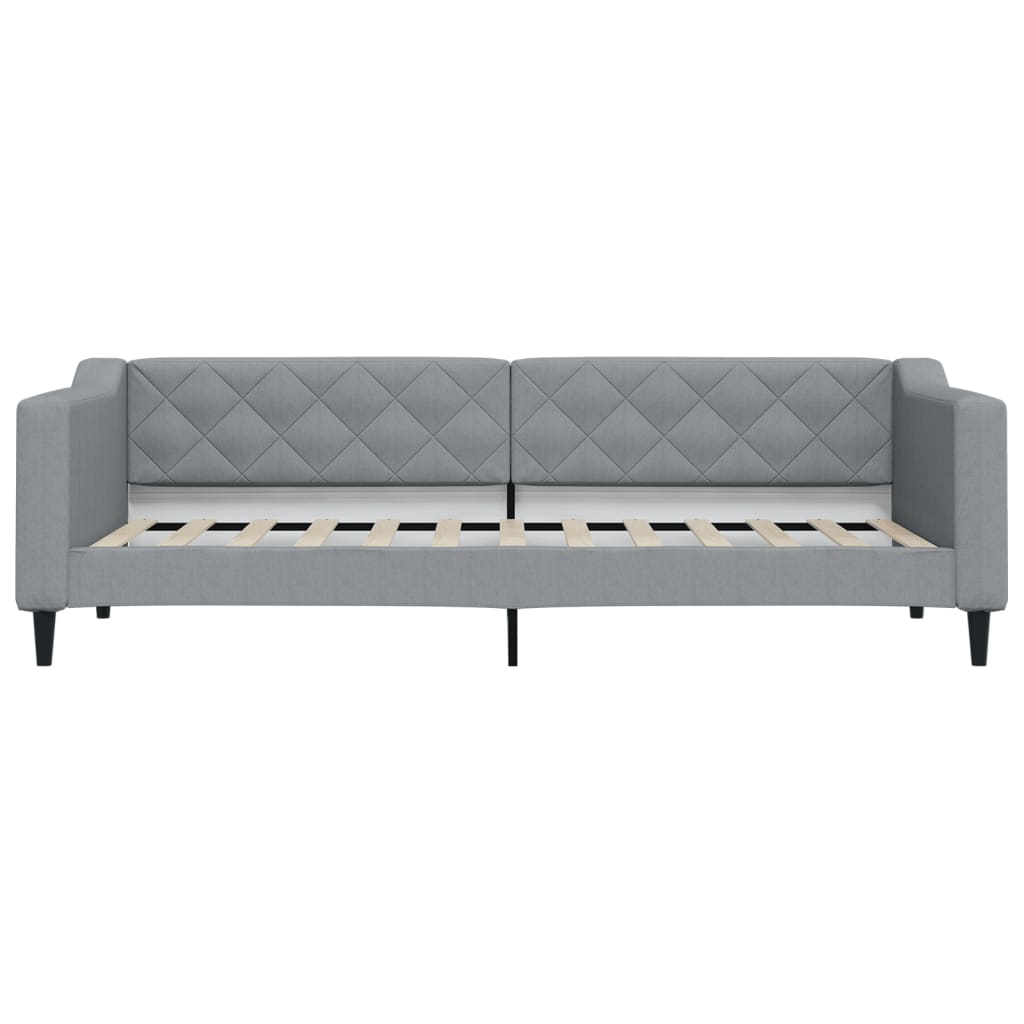 Divano Letto Estraibile Cassetti 80X200Cm Tessuto Grigio Chiaro