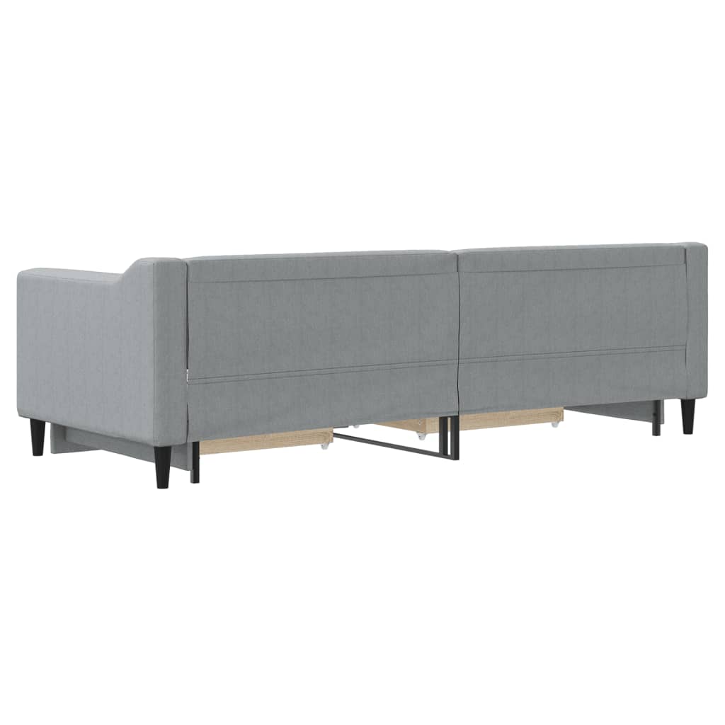 Divano Letto Estraibile Cassetti 80X200Cm Tessuto Grigio Chiaro