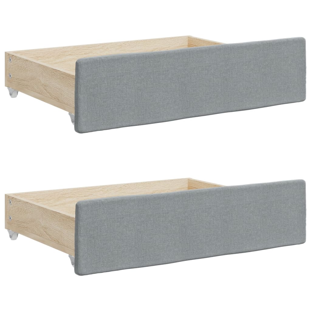 Divano Letto Estraibile Cassetti 80X200Cm Tessuto Grigio Chiaro