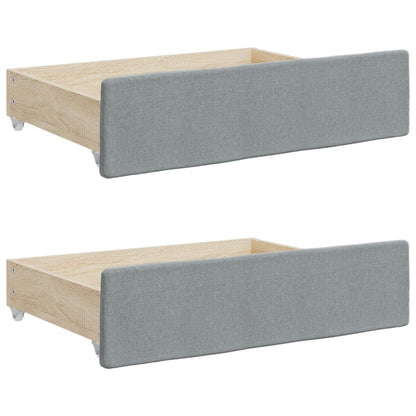 Divano Letto Estraibile Cassetti 80X200Cm Tessuto Grigio Chiaro
