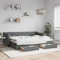 Divano Letto Estraibile Cassetti 90X200Cm Tessuto Grigio Scuro