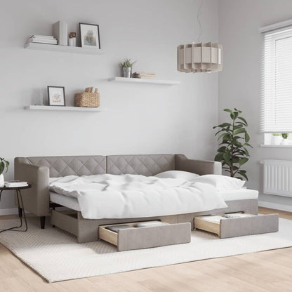 Divano Letto Con Letto Estraibile Tortora In Tessuto Talpa