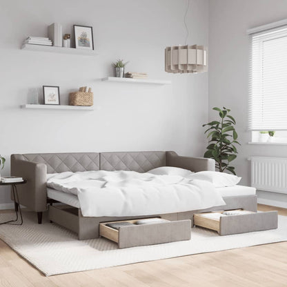 Divano Letto Con Letto Estraibile Tortora In Tessuto Talpa