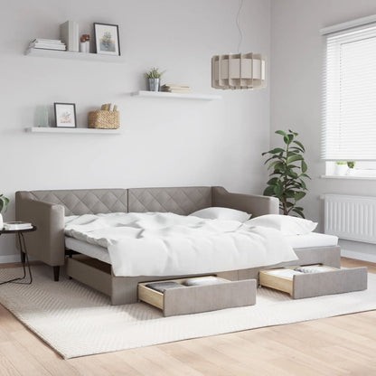 Divano Letto Con Letto Estraibile Tortora In Tessuto Talpa