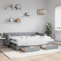 Divano Letto Estraibile Cassetti 80X200Cm Tessuto Grigio Chiaro