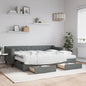 Divano Letto Estraibile Cassetti 90X200Cm Tessuto Grigio Scuro