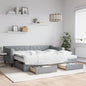 Divano Letto Estraibile Cassetti 80X200Cm Tessuto Grigio Chiaro