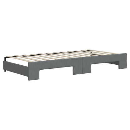 Divano Letto Estraibile Cassetti 90X200Cm Tessuto Grigio Scuro