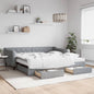 Divano Letto Estraibile Cassetti 80X200Cm Tessuto Grigio Chiaro