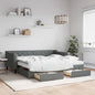 Divano Letto Estraibile Cassetti 90X200Cm Tessuto Grigio Scuro