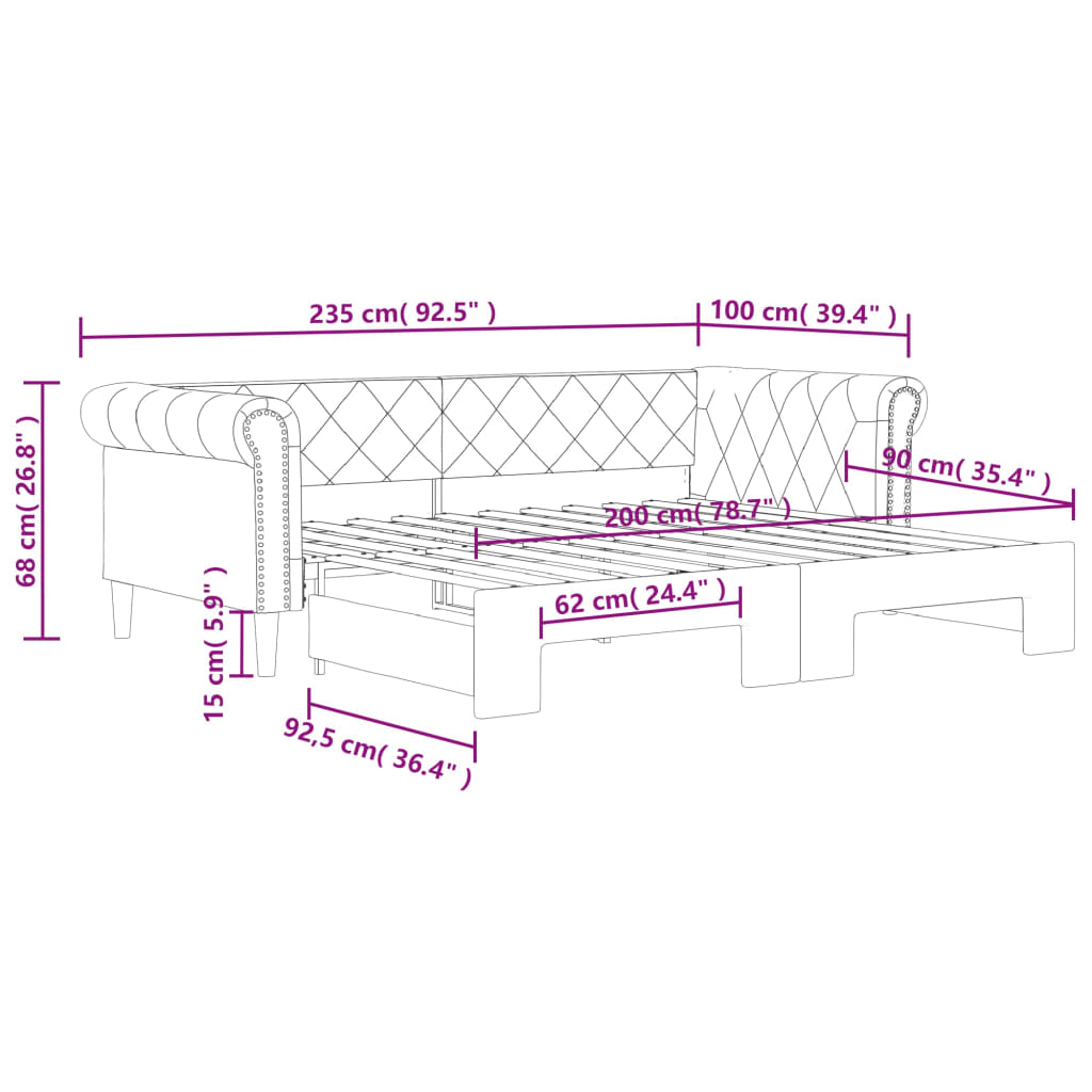 Divano Letto Con Letto Estraibile 90X200Cm In Similpelle